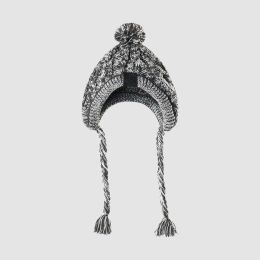 Fur Ball Warm And Windproof Fluffy Ball Knitting Method Dog Fighting Hat (Option: Grey-M)
